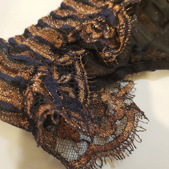 NWT Agentprovocateur Sapphira Thong Bronze/Navy - Picture 4 of 7